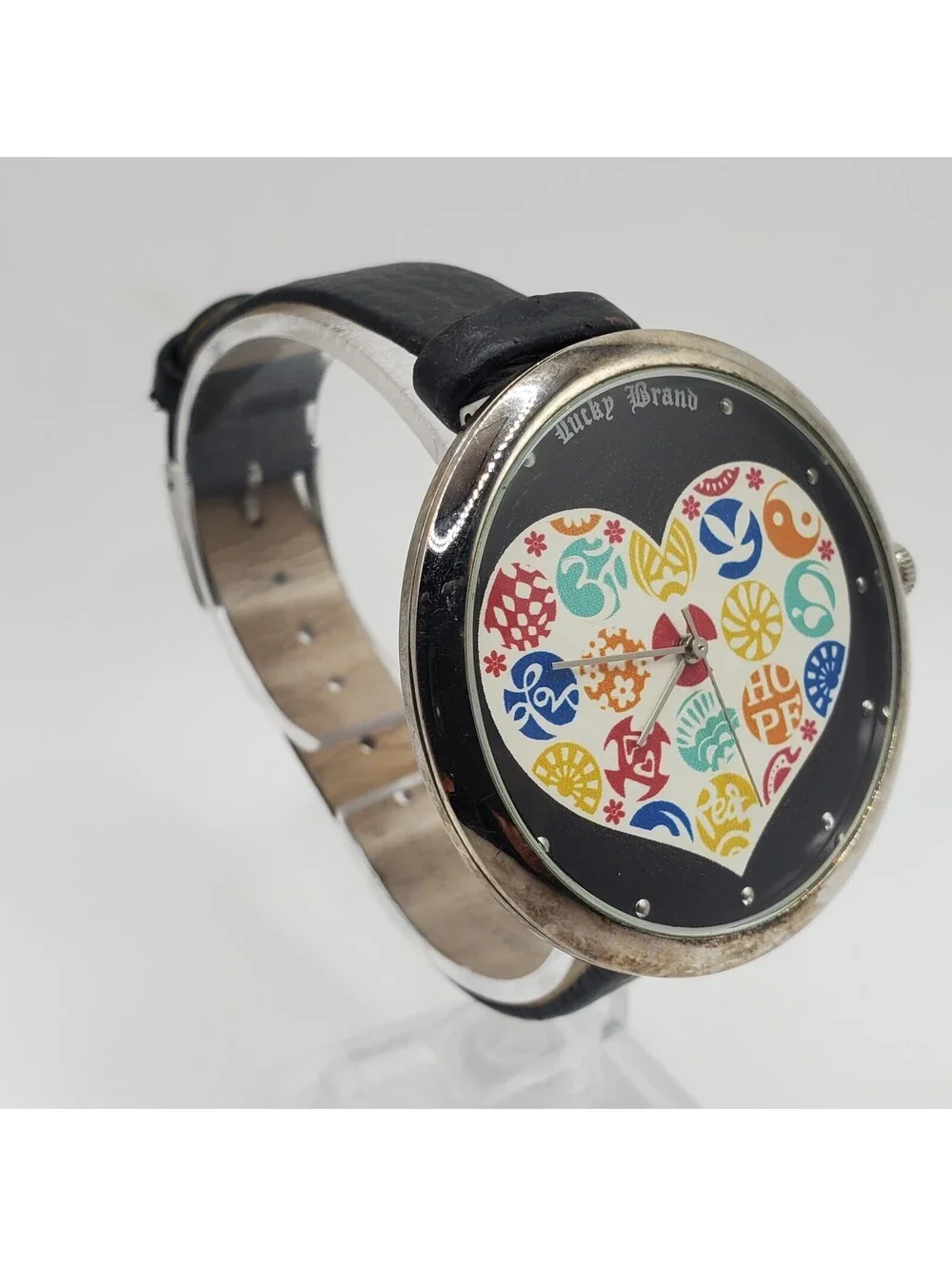 Lucky Brand Heart Dial Quartz Watch Womens 44mm New Battery